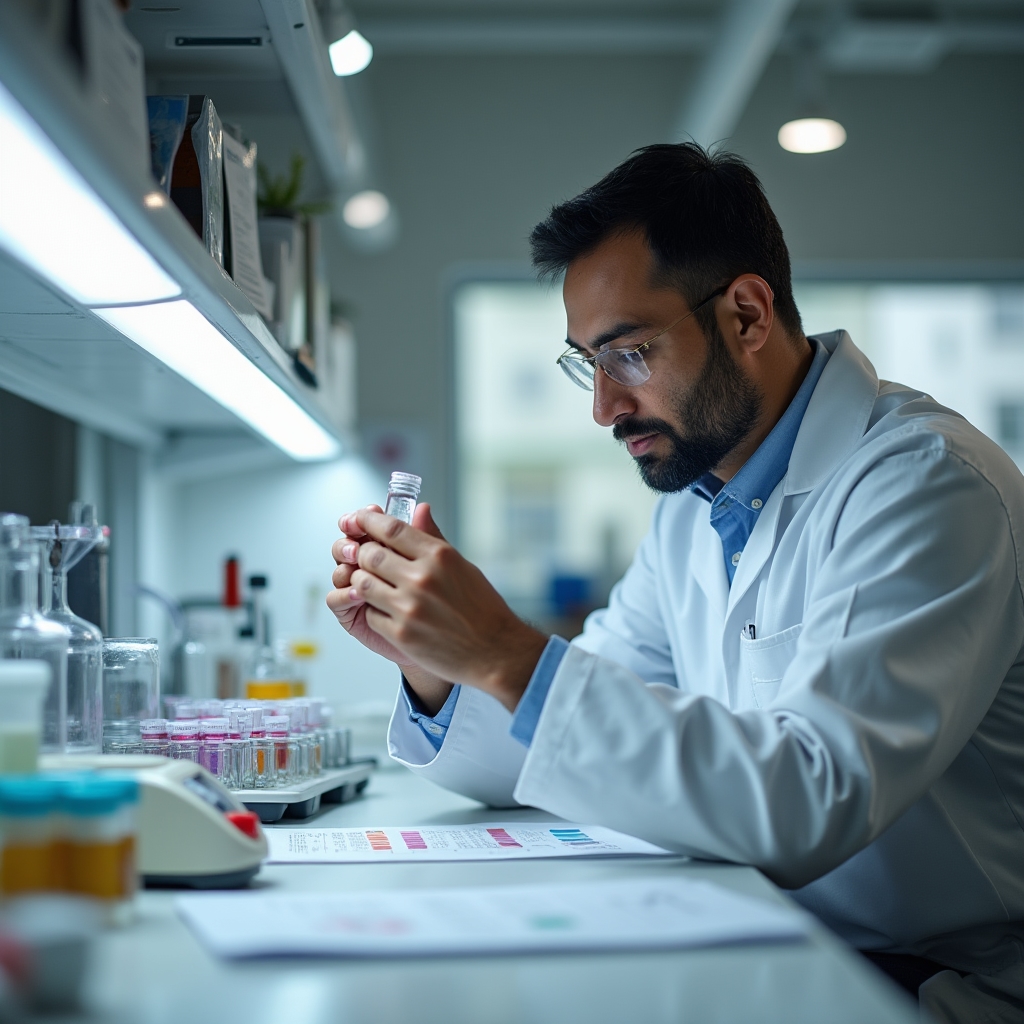 Analisi chimica in laboratorio per valutazione prodotti detergenti